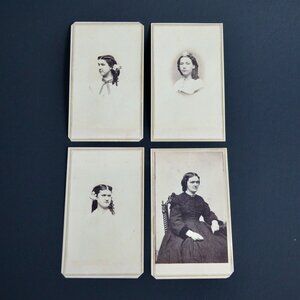 Civil War Era CDV Photos with Tax Stamps Set of 4 Women